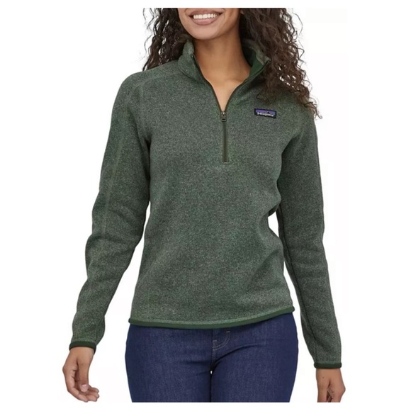 Patagonia better sweater 1/4 zip fleece pullover hemlock green medium - Picture 10 of 11